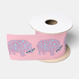 Hippopotamus Girlie Satin Ribbon, 2 Yard Spool Satijnen Lint