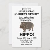Hippopotamus Grappig Schattige Hippo Verjaardag Kaart (Voorkant)