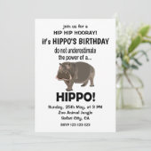 Hippopotamus Grappig Schattige Hippo Verjaardag Kaart (Staand voorkant)