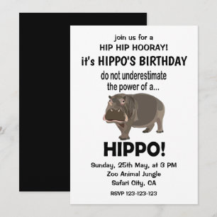 Hippopotamus Grappig Schattige Hippo Verjaardag Kaart