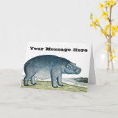 Hippopotamus - Hippo - Africa Animal - Cute Hippo Kaart (Gele Bloem)
