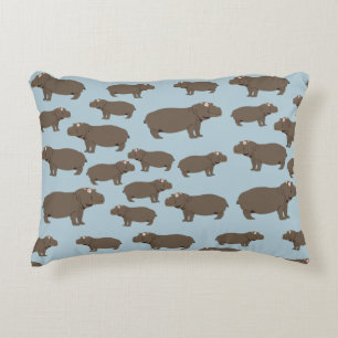 Hippopotamus Hippo Pattern Accent Kussen