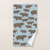 Hippopotamus Hippo Pattern Bad Handdoek (Handdoek)