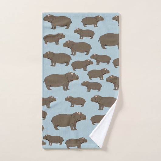 Hippopotamus Hippo Pattern Bad Handdoek (Handdoek)