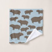 Hippopotamus Hippo Pattern Bad Handdoek (Wasdoekje)