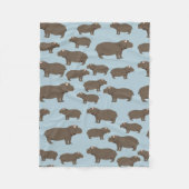Hippopotamus Hippo Pattern Fleece Deken (Voorkant)