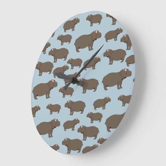 Hippopotamus Hippo Pattern Grote Klok (Hoek)