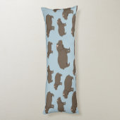Hippopotamus Hippo Pattern Lichaamskussen (Achterkant (Verticaal))