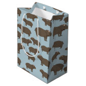 Hippopotamus Hippo Pattern Medium Cadeauzakje (Achterkant Gekanteld)