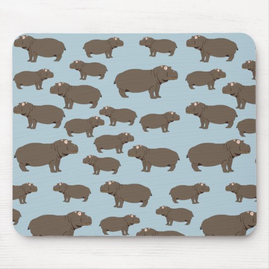 Hippopotamus Hippo Pattern Muismat (Voorkant)