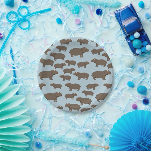 Hippopotamus Hippo Pattern Papieren Bordje (Feest)