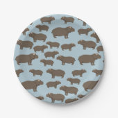 Hippopotamus Hippo Pattern Papieren Bordje (Voorkant)
