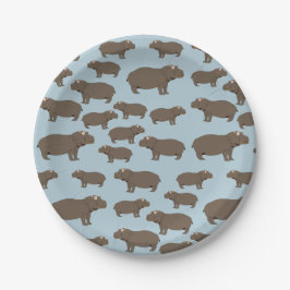Hippopotamus Hippo Pattern Papieren Bordje