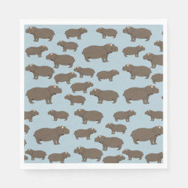 Hippopotamus Hippo Pattern Servet