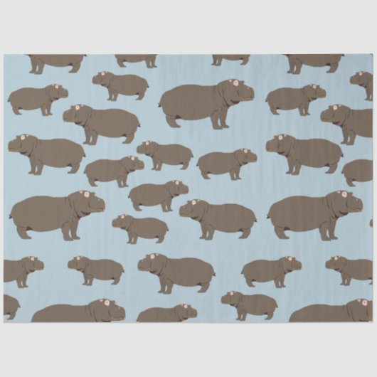 Hippopotamus Hippo Pattern Tissuepapier (Voorkant)