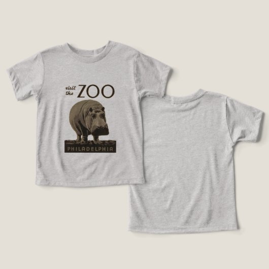 Hippopotamus  hippo zoo poster wpa (Ontwerp Voorkant & Achterkant)