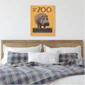 Hippopotamus  hippo zoo poster wpa canvas afdruk (Insitu (Slaapkamer))