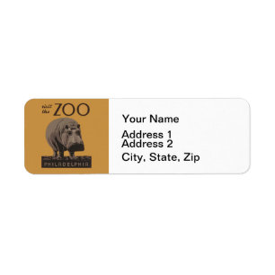 Hippopotamus hippo zoo poster wpa etiket