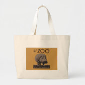 Hippopotamus  hippo zoo poster wpa grote tote bag (Voorkant)