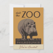 Hippopotamus  hippo zoo poster wpa kaart (Voorkant)