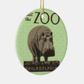 Hippopotamus  hippo zoo poster wpa keramisch ornament (Rechts)