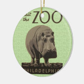 Hippopotamus  hippo zoo poster wpa keramisch ornament (Links)