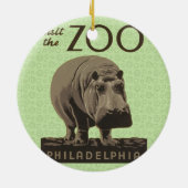 Hippopotamus  hippo zoo poster wpa keramisch ornament (Achterkant)