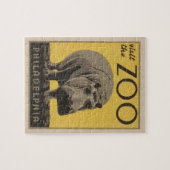 Hippopotamus  hippo zoo poster wpa legpuzzel (Horizontaal)