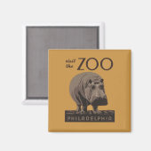 Hippopotamus hippo zoo poster wpa magneet (Voorkant / Achterkant)
