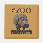 Hippopotamus hippo zoo poster wpa magneet (Voorkant)