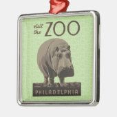 Hippopotamus  hippo zoo poster wpa metalen ornament (Links)