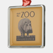 Hippopotamus hippo zoo poster wpa metalen ornament (Links)