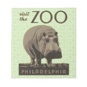 Hippopotamus  hippo zoo poster wpa notitieblok (Voorkant)
