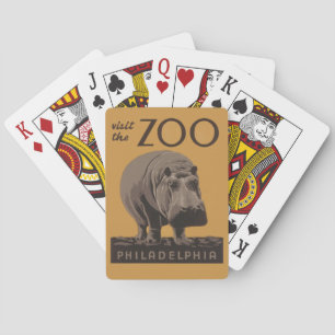 Hippopotamus  hippo zoo poster wpa pokerkaarten