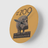 Hippopotamus hippo zoo poster wpa ronde klok (Hoek)