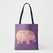 Hippopotamus Hipster All-Over-Print Canvas tas (Voorkant)