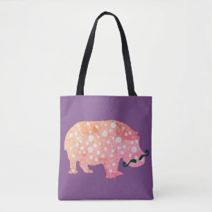 Hippopotamus Hipster All-Over-Print Canvas tas
