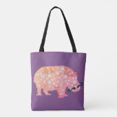 Hippopotamus Hipster All-Over-Print Canvas tas (Achterkant)