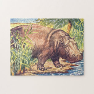 Hippopotamus Illustratie Kinderboek Legpuzzel