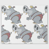 Hippopotamus in een Bikini Cadeaupapier (Vlak)