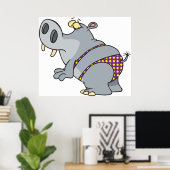 Hippopotamus in een Bikini Poster (Thuiskantoor)
