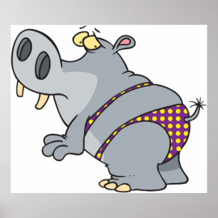 Hippopotamus in een Bikini Poster