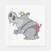 Hippopotamus in een Bikini Servet (Voorkant)