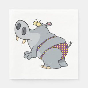 Hippopotamus in een Bikini Servet