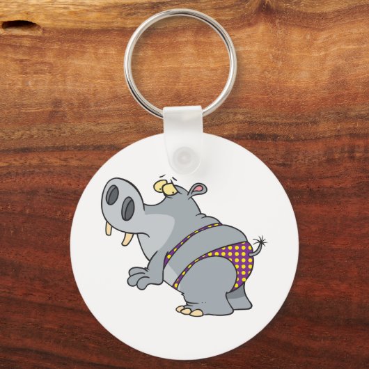 Hippopotamus in een Bikini Sleutelhanger (Voorkant)