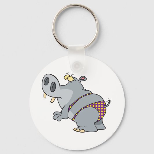 Hippopotamus in een Bikini Sleutelhanger (Achterkant)