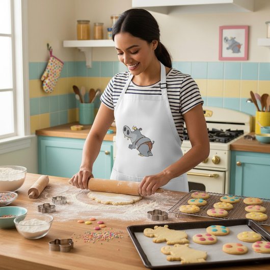 Hippopotamus in een Bikini Standaard Schort