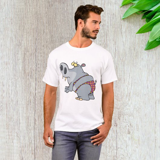 Hippopotamus in een Bikini T-shirt