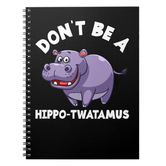 Hippopotamus kan geen HippoTwatamus Funny Hippopo  Notitieboek (Voorkant)