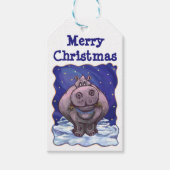 Hippopotamus Kerstcadeau Tags Cadeaulabel (Voorkant)